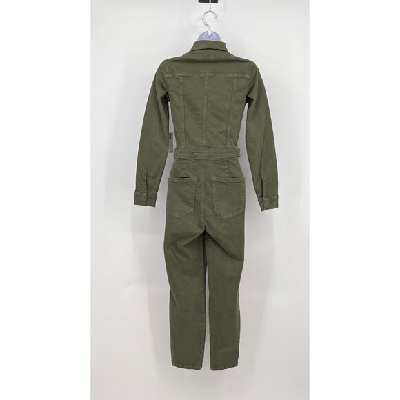 Good American Fit For Success Jumpsuit Size S Olive Green Cotton Stretch - Picture 2 of 15